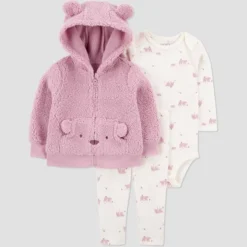 Carter's Just One You® Baby Girls' 3pc Bear Sweatshirt & Pants Set - Pink -Carter's Just One You GUEST 03048911 255b 4098 89f1 9af67369c799