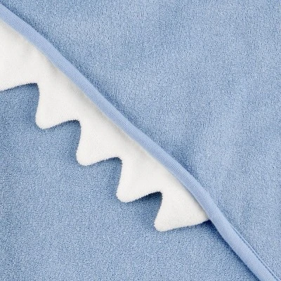Carter's Just One You®️ Baby 2pk Shark Towel - Blue: Cotton Polyester Hooded Towels, Animal Theme, 29"x29" 4 Carter's Just One You®️ Baby 2pk Shark Towel - Blue: Cotton Polyester Hooded Towels, Animal Theme, 29"x29" - Image 2