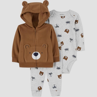 Carter's Just One You® Baby Boys' Bear Cardigan & Bodysuit Set - Brown 6 Carter's Just One You® Baby Boys' Bear Cardigan & Bodysuit Set - Brown - Image 4