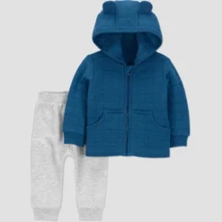 Carter's Just One You® Baby Boys' 2pc Quilted Hooded Sweatshirt & Jogger Pants Set - Blue -Carter's Just One You GUEST 0706df7d 470c 4398 a384 c9bf4a4717f8