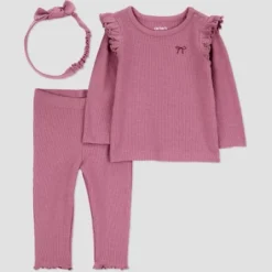 Carter's Just One You® Baby Girls' 3pc Bow Top & Bottom Set - Burgundy -Carter's Just One You GUEST 0dd7aed6 d875 4169 9b2e d897ba41999d