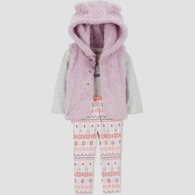 Carter's Just One You®️ Baby Girls' Penguin Vest & Bottom Set - Pink 3 Carter's Just One You®️ Baby Girls' Penguin Vest & Bottom Set - Pink