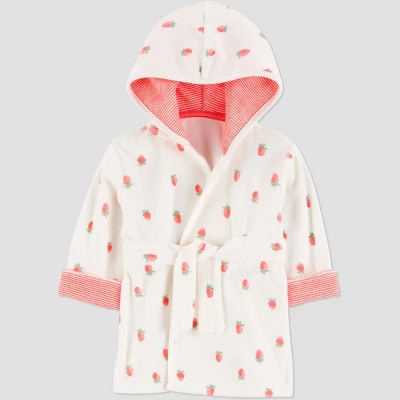 Carter's Just One You®️ Baby Strawberry Robe - Pink: Midweight Terry Bath Wrap, Cotton-Polyester Blend, Machine Washable 6 Carter's Just One You®️ Baby Strawberry Robe - Pink: Midweight Terry Bath Wrap, Cotton-Polyester Blend, Machine Washable - Image 4