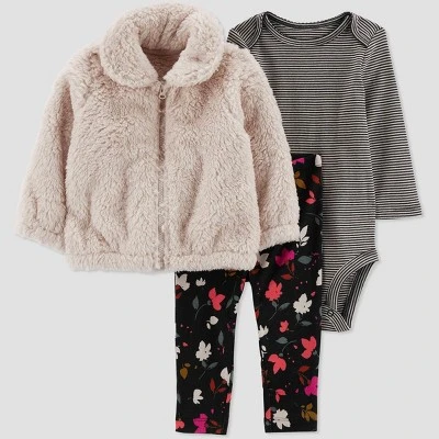 Carter's Just One You®️ Baby Girls' Floral Jacket & Bottom Set 6 Carter's Just One You®️ Baby Girls' Floral Jacket & Bottom Set - Image 4