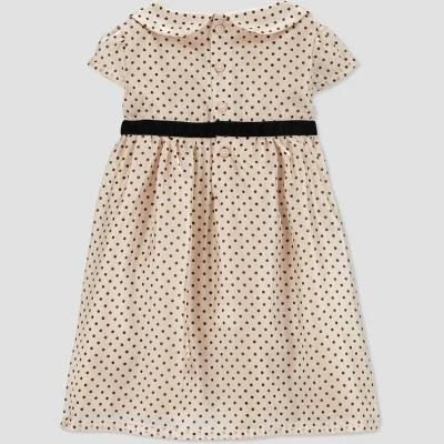 Carter's Just One You® Baby Girls' Short Sleeve Dot Dress - Cream/Black 6 Carter's Just One You® Baby Girls' Short Sleeve Dot Dress - Cream/Black - Image 4