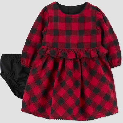 Carter's Just One You® Baby Girls' Long Sleeve Checkered Dress - Red/Black 4 Carter's Just One You® Baby Girls' Long Sleeve Checkered Dress - Red/Black - Image 2