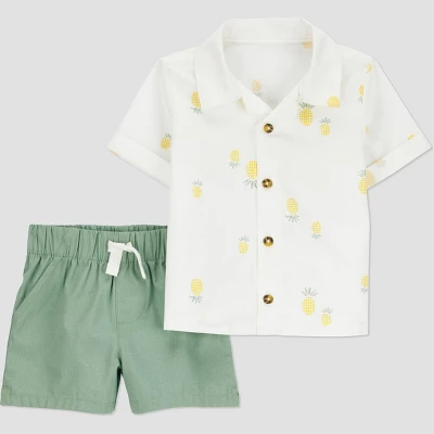 Carter's Just One You®️ Baby Boys' Pineapple Top & Bottom Set - White/Yellow 5 Carter's Just One You®️ Baby Boys' Pineapple Top & Bottom Set - White/Yellow - Image 3