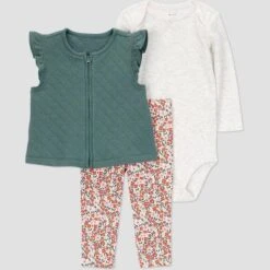 Carter's Just One You® Baby Girls' 3pc Vest With Floral Leggings Set - Green 11 Carter's Just One You® Baby Girls' 3pc Vest With Floral Leggings Set - Green -Carter's Just One You GUEST 18ad31f0 4a7f 4425 aadb 29b2eb732219