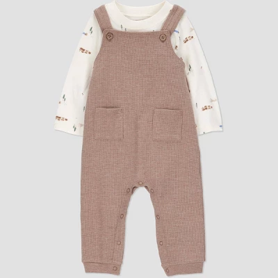 Carter's Just One You® Baby Boys' 2pc Overalls Set - Brown 3 Carter's Just One You® Baby Boys' 2pc Overalls Set - Brown