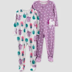 Carter's Just One You®️ Toddler Girls' 2pk Penguins And Polka Dot Unicorn Footed Pajama - Gray/Purple -Carter's Just One You GUEST 1c2f7607 3e9f 4a5c 8535 4ec0998e197f
