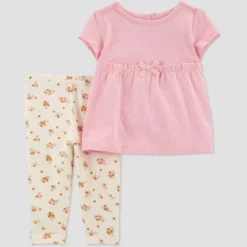 Carter's Just One You® Baby Girls' Floral Top & Bottom Set - Pink/Cream -Carter's Just One You GUEST 1c5287a5 7b79 4eab 8581 997772330600