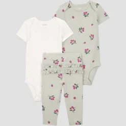 Carter's Just One You® Baby Girls' 3pc Raspberry Fruit Printed Bodysuit Set - Green -Carter's Just One You GUEST 1dddfe0c c7f7 4086 bf80 5892dab23f59