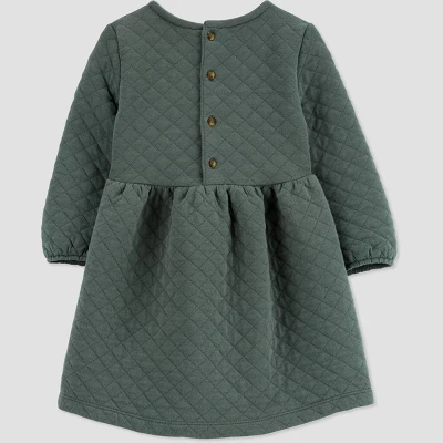 Carter's Just One You®️ Baby Girls' Quilted Dress - Green 4 Carter's Just One You®️ Baby Girls' Quilted Dress - Green - Image 2