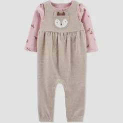 Carter's Just One You®️ Baby Girls' Deer Top & Overalls Set - Brown