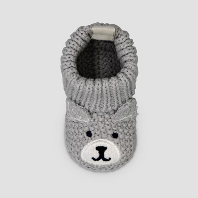 Carter's Just One You® Baby Boys' Knitted Bear Slippers - Gray: Newborn Bootie Shoes, Pull-On Design 4 Carter's Just One You® Baby Boys' Knitted Bear Slippers - Gray: Newborn Bootie Shoes, Pull-On Design - Image 2