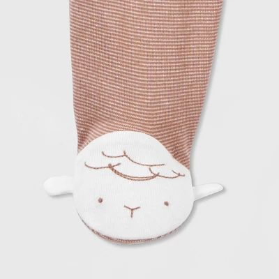 Carter's Just One You® Baby 3pc Footed Hat Top & Bottom Set - White/Brown 4 Carter's Just One You® Baby 3pc Footed Hat Top & Bottom Set - White/Brown - Image 2