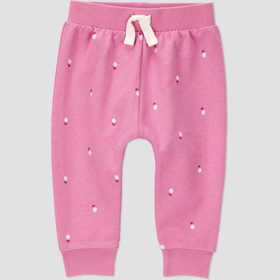 Carter's Just One You® Baby Girls' 4pc Floral Top & Jogger Set - Pink/Purple 3 Carter's Just One You® Baby Girls' 4pc Floral Top & Jogger Set - Pink/Purple