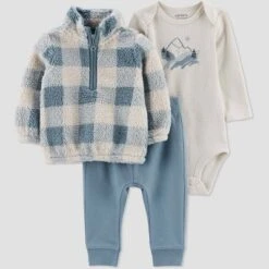 Carter's Just One You®️ Baby Boys' Plaid Sherpa Pullover & Bottom Set - Blue -Carter's Just One You GUEST 2ed6e75b ece7 4150 90cb ad8086b8f796