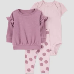Carter's Just One You® Baby Girls' 3pc Dot Top & Bottom Set - Plum -Carter's Just One You GUEST 2f0273b3 f91e 4ccf a950 16ba02283b48