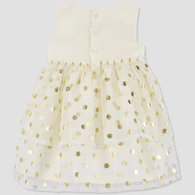 Carter's Just One You® Baby Girls' Foil Dot Dress - White/Gold 5 Carter's Just One You® Baby Girls' Foil Dot Dress - White/Gold - Image 3