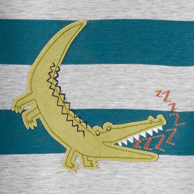 Carter's Just One You® Toddler Boys' Gators And Rhinos Long Sleeve Pajama Set - Gray/Teal Blue 3 Carter's Just One You® Toddler Boys' Gators And Rhinos Long Sleeve Pajama Set - Gray/Teal Blue