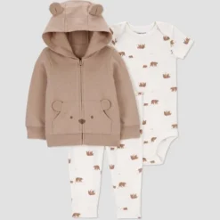 Carter's Just One You® Baby Boys' 3pc French Terry Bear Sweatshirt And Pants Set - Brown -Carter's Just One You GUEST 36de5c40 35c6 48e2 9e3e 6f06642661cc
