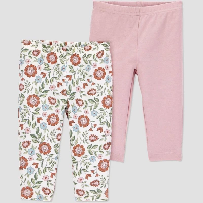 Carter's Just One You® Baby Girls' 2pk Floral Pants - Pink 6 Carter's Just One You® Baby Girls' 2pk Floral Pants - Pink - Image 4
