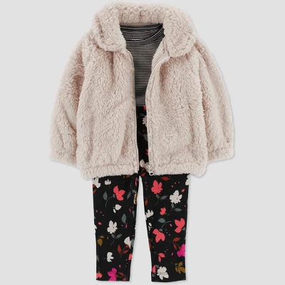 Carter's Just One You®️ Baby Girls' Floral Jacket & Bottom Set 3 Carter's Just One You®️ Baby Girls' Floral Jacket & Bottom Set