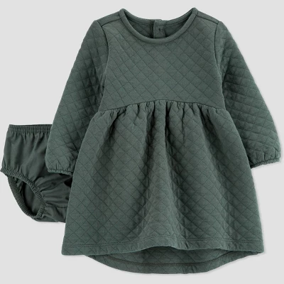 Carter's Just One You®️ Baby Girls' Quilted Dress - Green 6 Carter's Just One You®️ Baby Girls' Quilted Dress - Green - Image 4