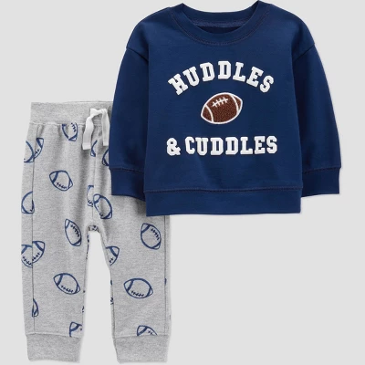 Carter's Just One You® Baby Boys' 2pc Gameday Cuddles Sweatshirt & Jogger Pants Set - Navy Blue 6 Carter's Just One You® Baby Boys' 2pc Gameday Cuddles Sweatshirt & Jogger Pants Set - Navy Blue - Image 4
