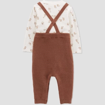 Carter's Just One You®️ Baby Boys' Safari Top & Overalls Set - Brown 4 Carter's Just One You®️ Baby Boys' Safari Top & Overalls Set - Brown - Image 2
