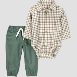 Carter's Just One You® Baby Boys' 2pc Plaid Bodysuit & Pants Set - Green -Carter's Just One You GUEST 4aa76138 2891 43e1 9944 c2d61a4dbbdc