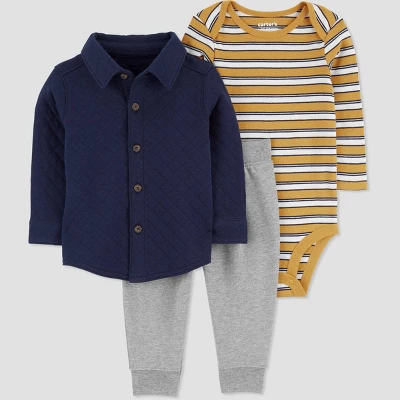 Carter's Just One You® Baby Boys' Striped Top & Bottom Set - Brown 6 Carter's Just One You® Baby Boys' Striped Top & Bottom Set - Brown - Image 4