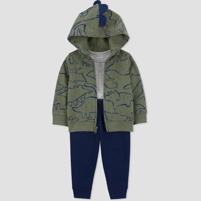 Carter's Just One You® Baby Boys' Dino Cotton Cardigan & Bodysuit - Green/Gray 3 Carter's Just One You® Baby Boys' Dino Cotton Cardigan & Bodysuit - Green/Gray