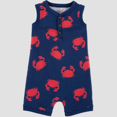 Carter's Just One You® Baby Boys' Crab Romper - Navy Blue/Red 5 Carter's Just One You® Baby Boys' Crab Romper - Navy Blue/Red - Image 3