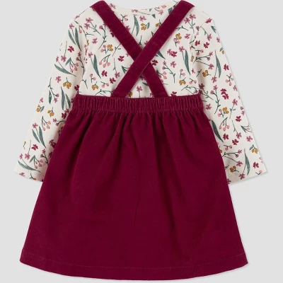 Carter's Just One You®️ Baby Girls' Floral Top & Skirtall Set - Burgundy 3 Carter's Just One You®️ Baby Girls' Floral Top & Skirtall Set - Burgundy