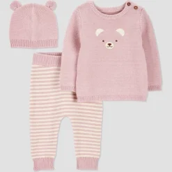 Carter's Just One You® Baby Girls' 3pc Bear Sweater Top & Pants Set - Purple -Carter's Just One You GUEST 54a2fc00 ba4c 4f22 a542 43742515d4c2