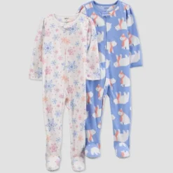 Carter's Just One You®️ Toddler Girls' 2pk Snowflakes And Polar Bears Fleece Footed Pajama - White/Blue -Carter's Just One You GUEST 56e87d21 b3ba 478a b9f5 a296e3f98fe0