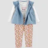 Carter's Just One You® Baby Girls' Quilted Cardigan Vest Top & Bottom Set - Blue 2 Carter's Just One You® Baby Girls' Quilted Cardigan Vest Top & Bottom Set - Blue -Carter's Just One You GUEST 59927840 8767 4dda b098 fd8447716d79