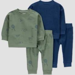 Carter's Just One You® Baby Boys' 4pc "Sports" Top & Bottom Set - Navy Blue/Green -Carter's Just One You GUEST 603a164a f3cb 4989 90f0 e401b6377a1e
