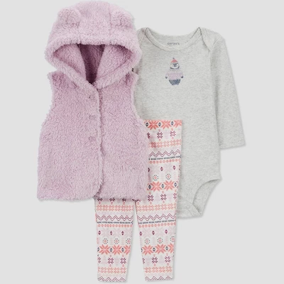 Carter's Just One You®️ Baby Girls' Penguin Vest & Bottom Set - Pink 6 Carter's Just One You®️ Baby Girls' Penguin Vest & Bottom Set - Pink - Image 4