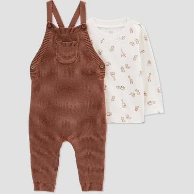 Carter's Just One You®️ Baby Boys' Safari Top & Overalls Set - Brown 7 Carter's Just One You®️ Baby Boys' Safari Top & Overalls Set - Brown - Image 5