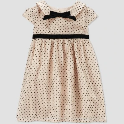 Carter's Just One You® Baby Girls' Short Sleeve Dot Dress - Cream/Black 7 Carter's Just One You® Baby Girls' Short Sleeve Dot Dress - Cream/Black - Image 5