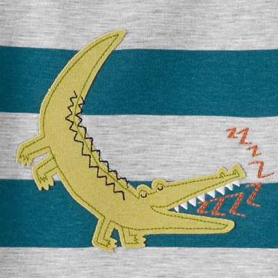 Carter's Just One You® Toddler Boys' Gators And Rhinos Short Sleeve Pajama Set - Gray/Teal Blue 3 Carter's Just One You® Toddler Boys' Gators And Rhinos Short Sleeve Pajama Set - Gray/Teal Blue