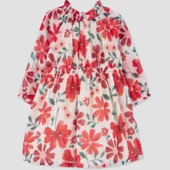 Carter's Just One You® Baby Girls' Long Sleeve Floral Dress - Red -Carter's Just One You GUEST 6ce0262e aab9 45d8 8126 a16741cf4ca3