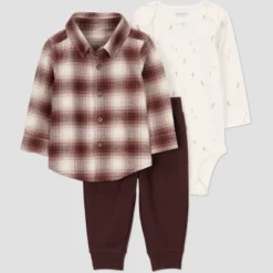 Carter's Just One You® Baby Boys' 3pc Plaid Top & Bottom Set - Brown -Carter's Just One You GUEST 6d076206 6327 47a2 9534 c2ec65c9e683