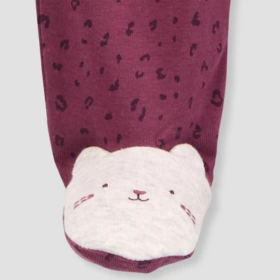 Carter's Just One You® Baby 3pc Animal Print Top & Bottom Set With Hat - Purple 5 Carter's Just One You® Baby 3pc Animal Print Top & Bottom Set With Hat - Purple - Image 3