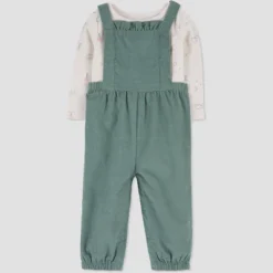 Carter's Just One You®️ Baby Girls' Floral Top & Overalls Set - Green