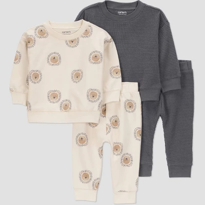 Carter's Just One You® Baby Boys' 4pc Lion Top & Bottom Set - Gray/Brown 8 Carter's Just One You® Baby Boys' 4pc Lion Top & Bottom Set - Gray/Brown - Image 6