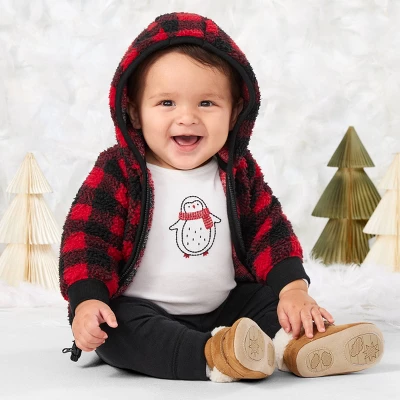 Carter's Just One You®️ Baby Boys' Buffalo Checkered Sherpa Top & Bottom Set 5 Carter's Just One You®️ Baby Boys' Buffalo Checkered Sherpa Top & Bottom Set - Image 4